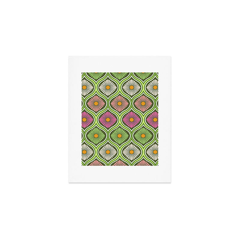 Groovy 70s Retro Mod Daisy Flowers Art Print Gallery Image 1