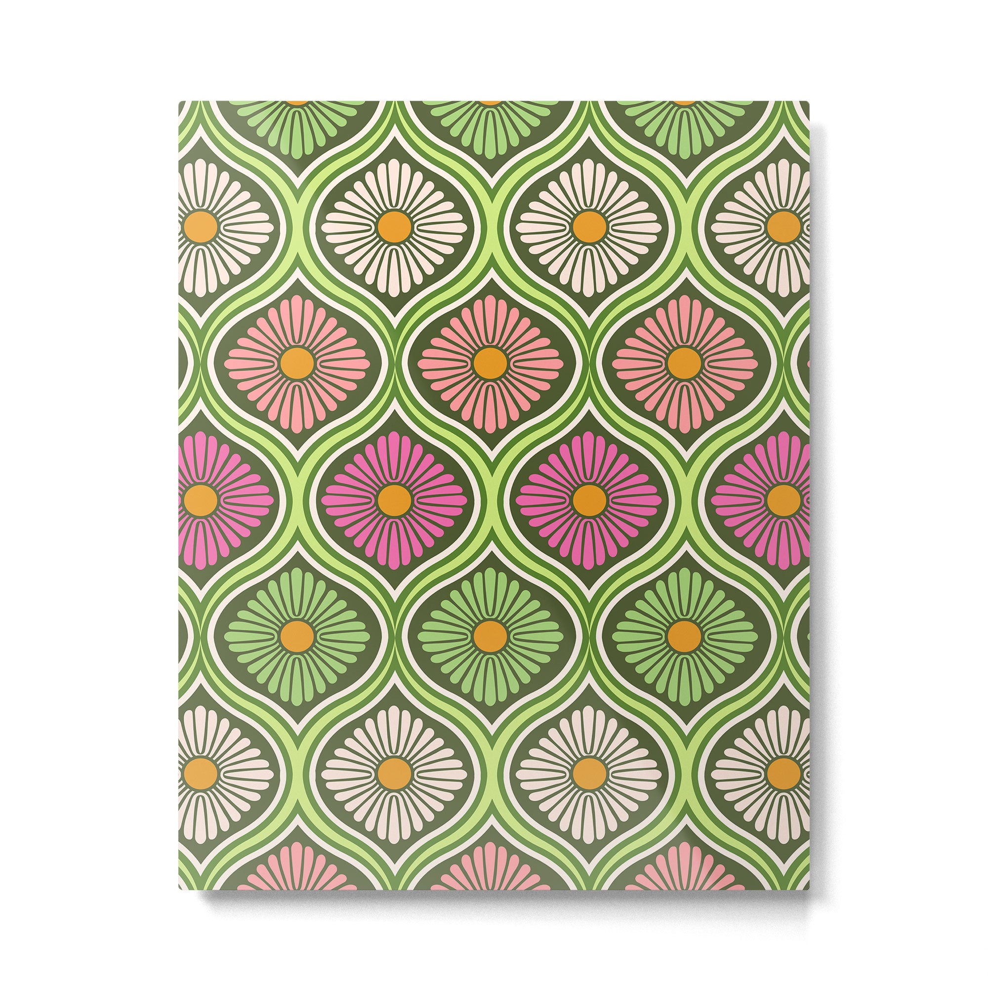 Groovy 70s Retro Mod Daisy Flowers Metal Print Gallery Image 4