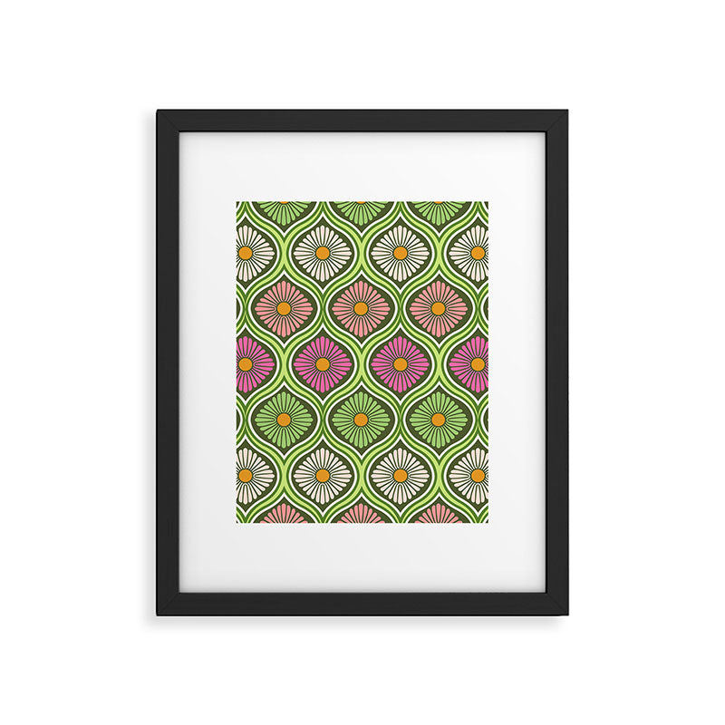 Groovy 70s Retro Mod Daisy Flowers Framed Art Print Gallery Image 5