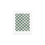 Hand Painted Dark Green Festive Gingham Theme Art Print Gallery Image 1