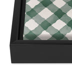 Hand Painted Dark Green Festive Gingham Theme Framed Canvas Print Gallery Image 3