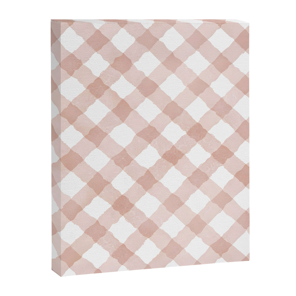 Hand Painted Pink Festive Gingham Theme Canvas Print Gallery Image 6