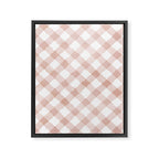 Hand Painted Pink Festive Gingham Theme Framed Canvas Print Gallery Image 6
