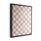 Hand Painted Pink Festive Gingham Theme Framed Canvas Print Gallery Image 2