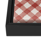 Hand Painted Red Festive Gingham Theme Framed Canvas Print Gallery Image 3