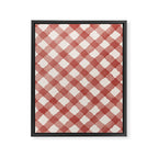 Hand Painted Red Festive Gingham Theme Framed Canvas Print Gallery Image 6