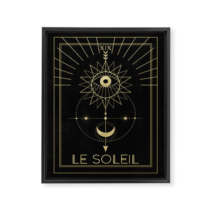 Le Soleil or The Sun Tarot Framed Canvas Print Gallery Image 1