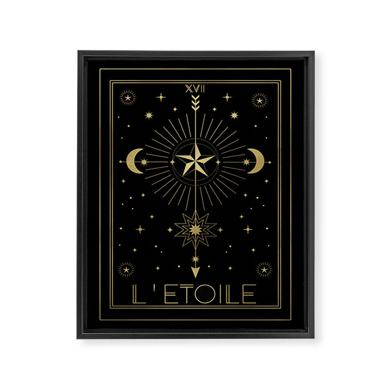 L'Etoile or The Star Tarot Gold Framed Canvas Print Gallery Image 6