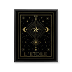 L'Etoile or The Star Tarot Gold Framed Canvas Print Gallery Image 6