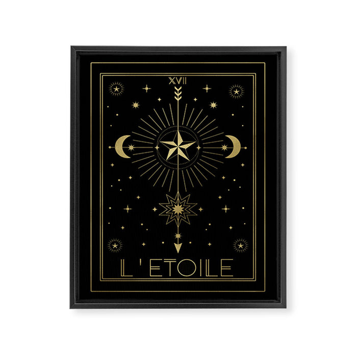 L'Etoile or The Star Tarot Gold Framed Canvas Print Gallery Image 1