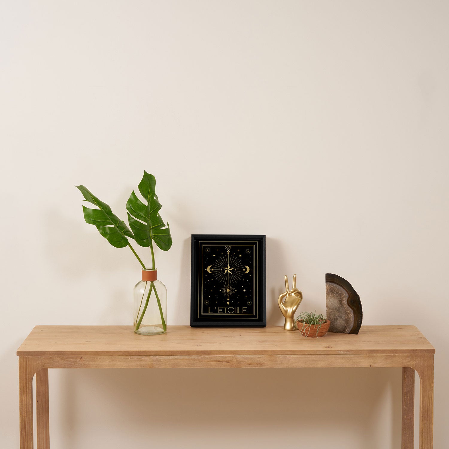 L'Etoile or The Star Tarot Gold Framed Canvas Print Gallery Image 4