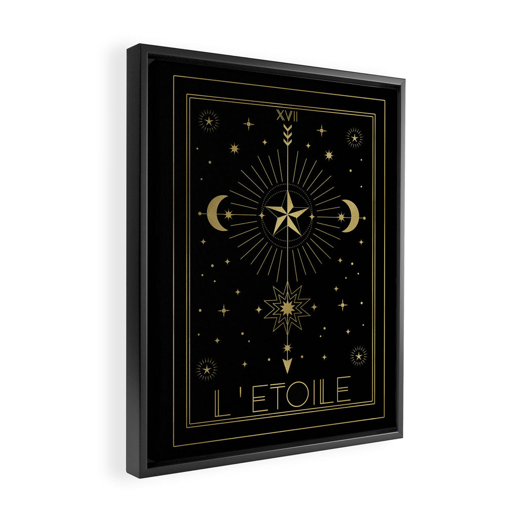 L'Etoile or The Star Tarot Gold Framed Canvas Print Gallery Image 2