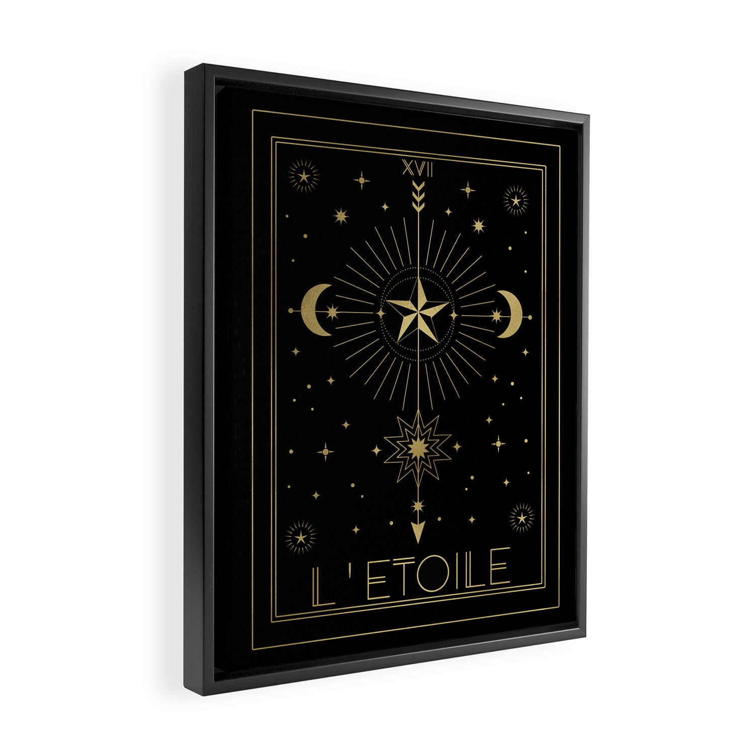 L'Etoile or The Star Tarot Gold Framed Canvas Print Gallery Image 2