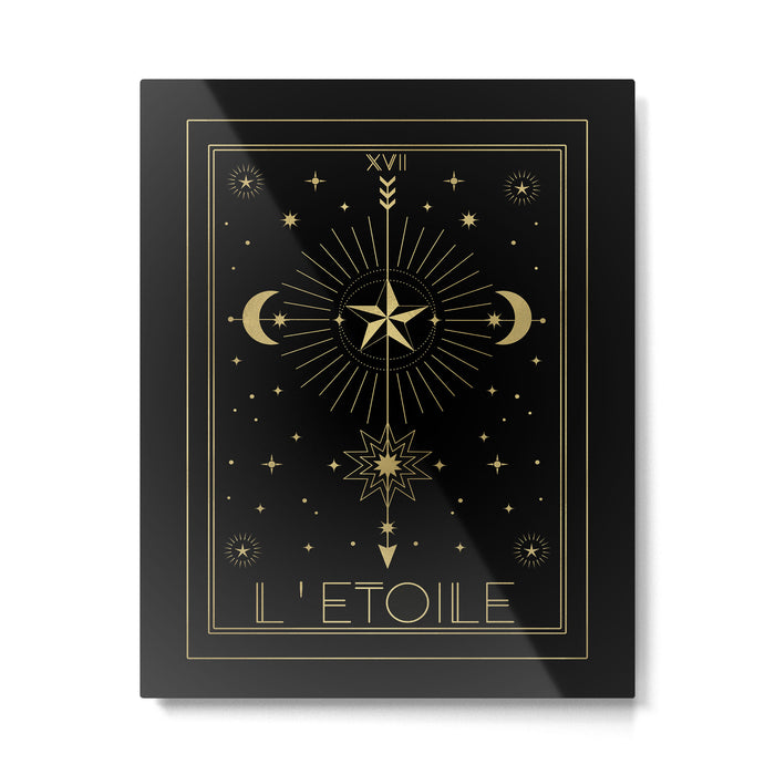L'Etoile or The Star Tarot Gold Metal Print Gallery Image 1