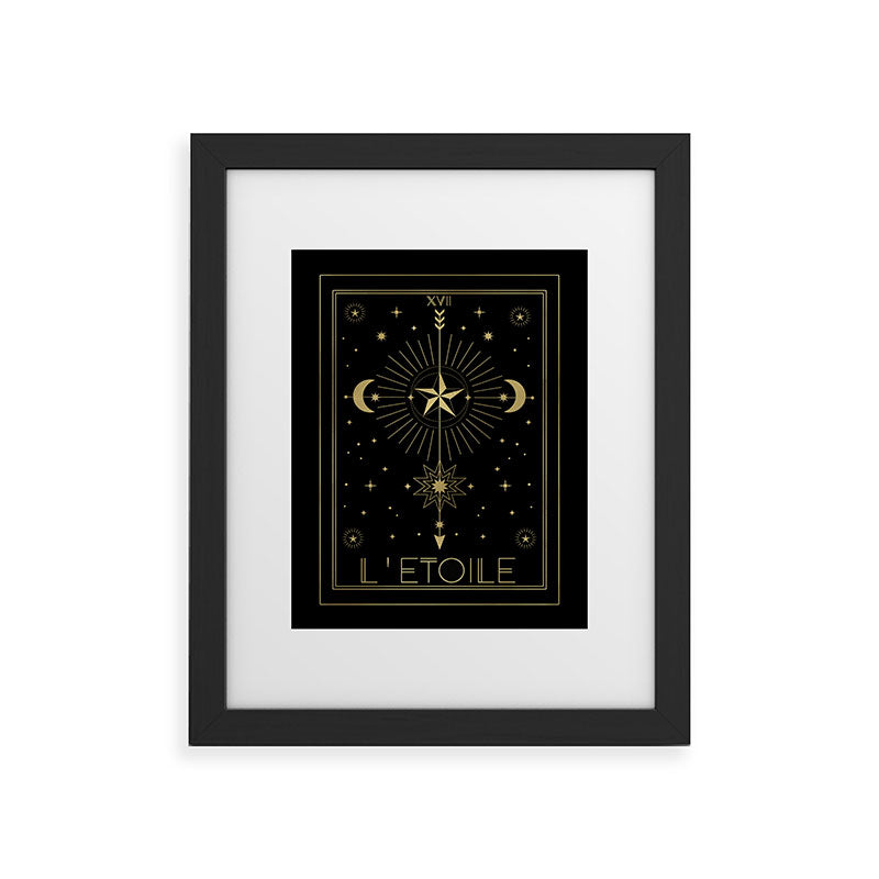 L'Etoile or The Star Tarot Gold Framed Art Print Gallery Image 4