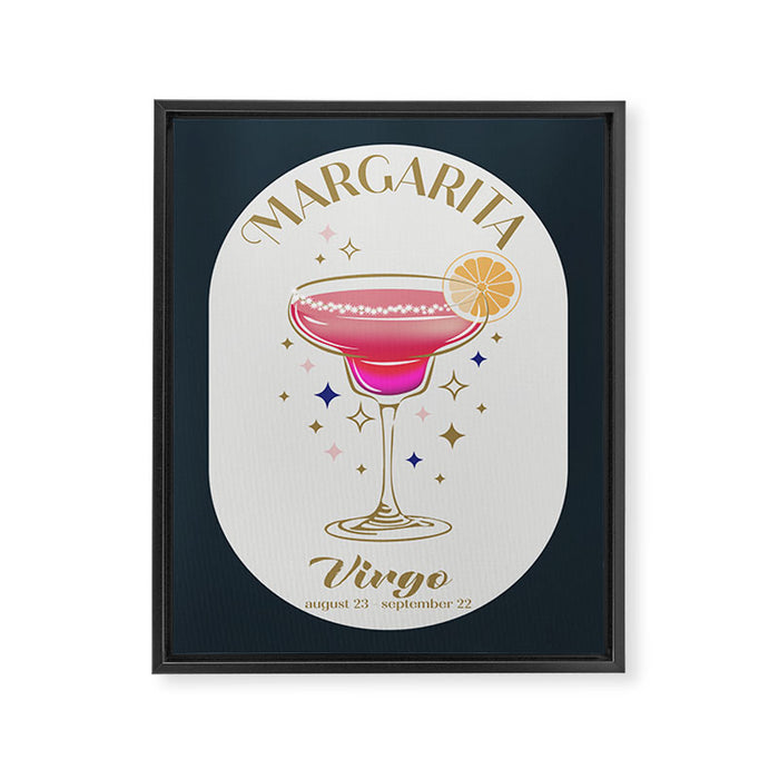 Margarita Cocktail Zodiac Sign Framed Canvas Print Gallery Image 1