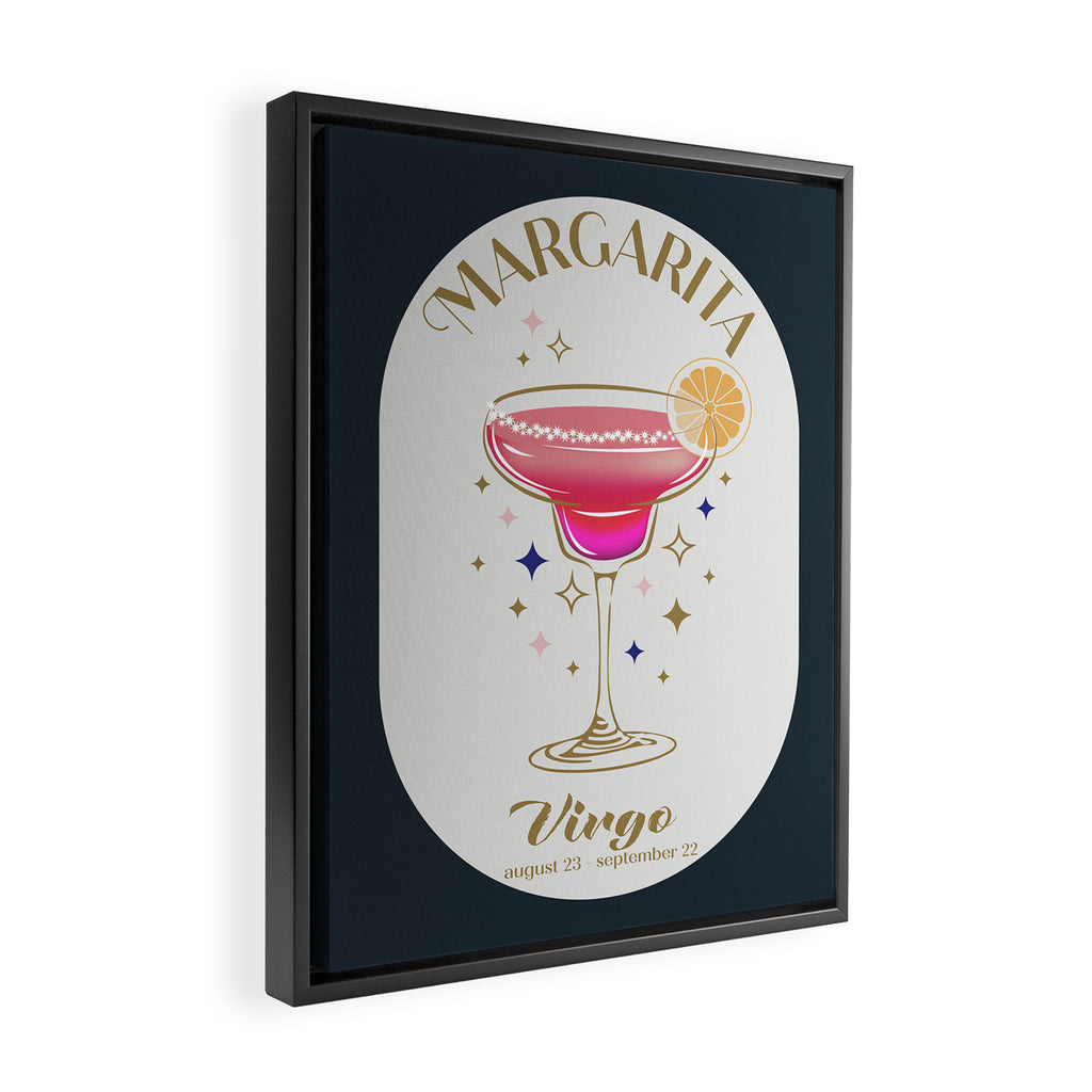 Margarita Cocktail Zodiac Sign Framed Canvas Print Gallery Image 2