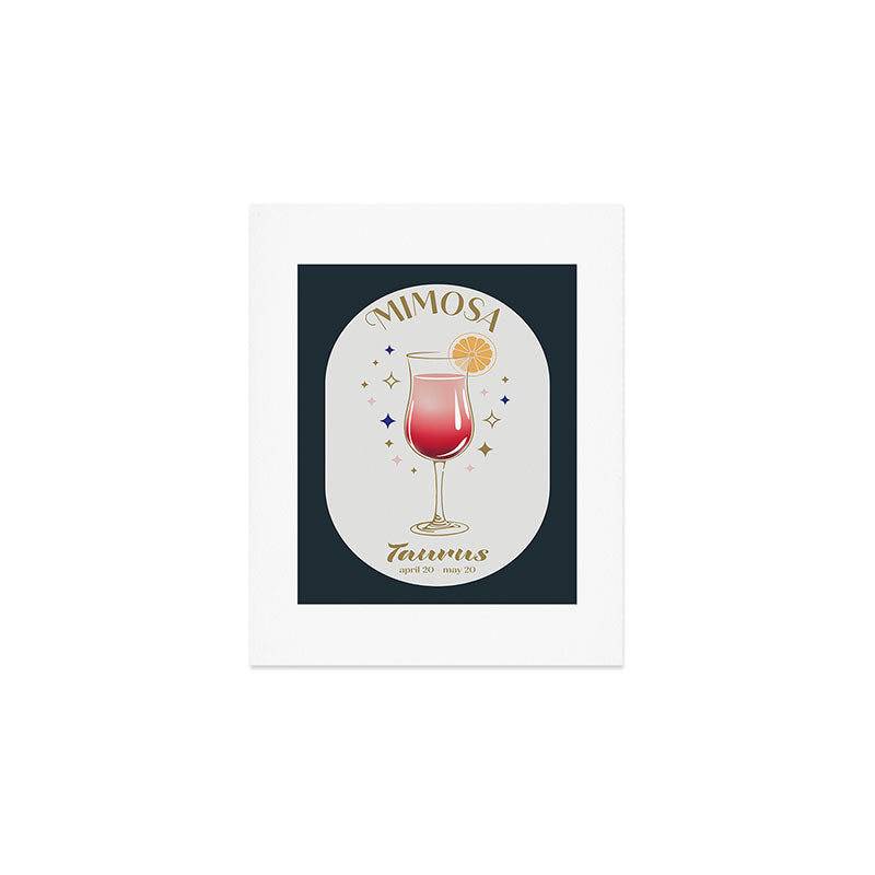 Mimosa Cocktail Zodiac Sign Art Print Gallery Image 1