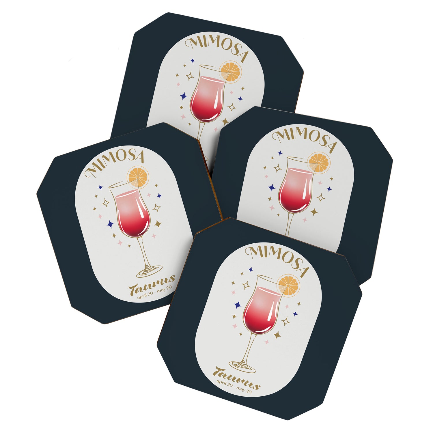 Mimosa Cocktail Zodiac Sign Coaster Gallery Image 1