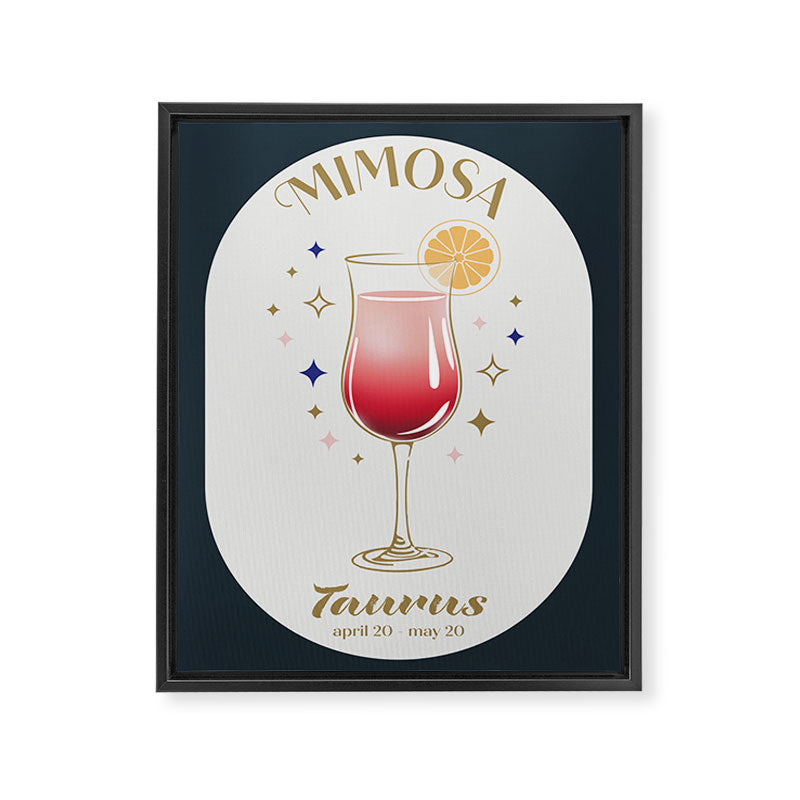 Mimosa Cocktail Zodiac Sign Framed Canvas Print Gallery Image 6