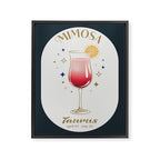 Mimosa Cocktail Zodiac Sign Framed Canvas Print Gallery Image 6