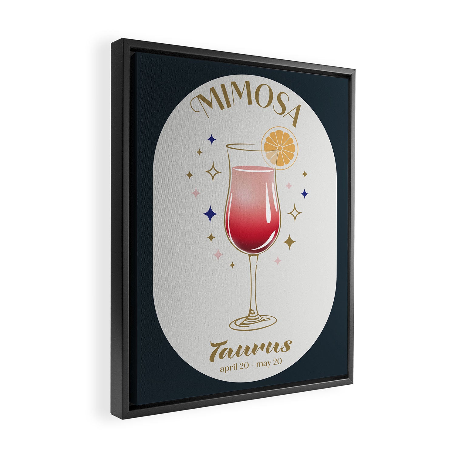 Mimosa Cocktail Zodiac Sign Framed Canvas Print Gallery Image 2