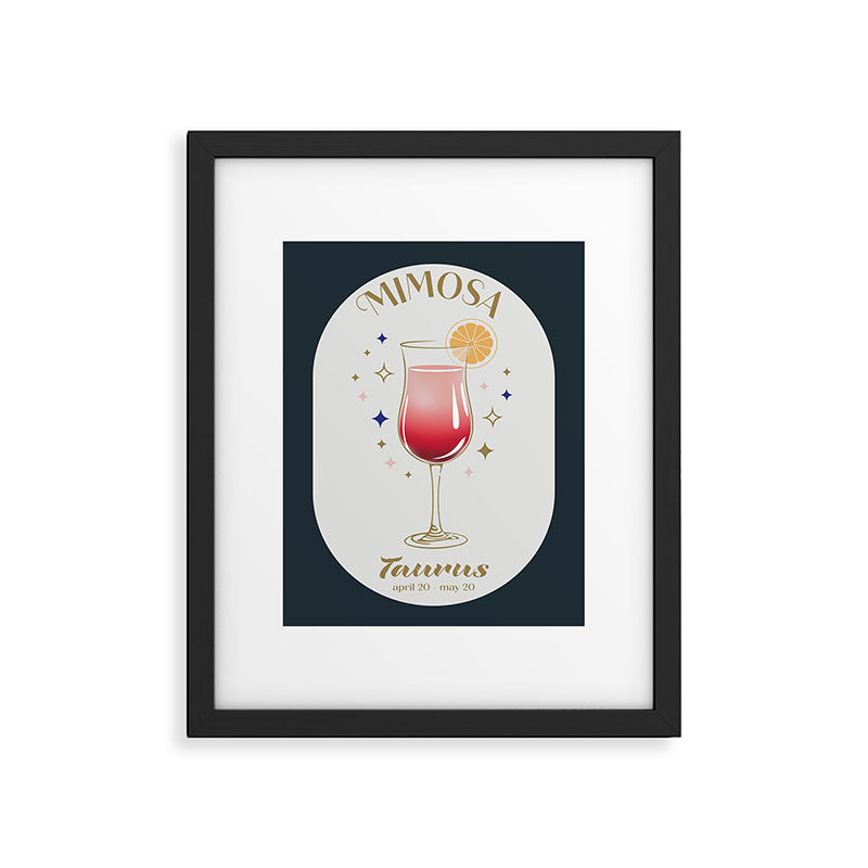 Mimosa Cocktail Zodiac Sign Framed Art Print Gallery Image 5