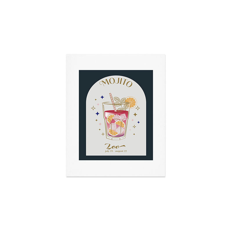Mojito Cocktail Zodiac Sign Art Print Gallery Image 1