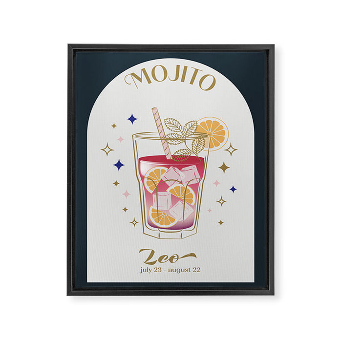 Mojito Cocktail Zodiac Sign Framed Canvas Print Gallery Image 1