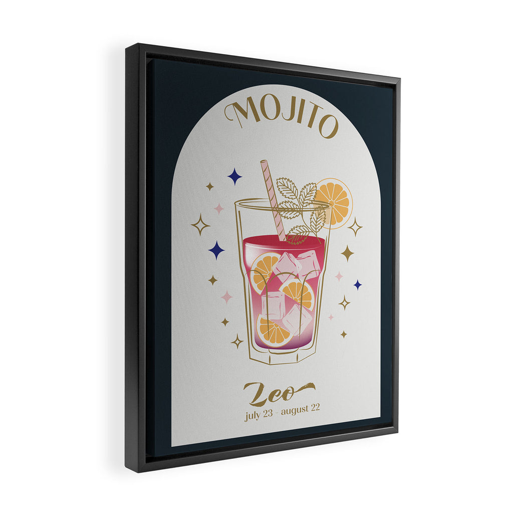 Mojito Cocktail Zodiac Sign Framed Canvas Print Gallery Image 2