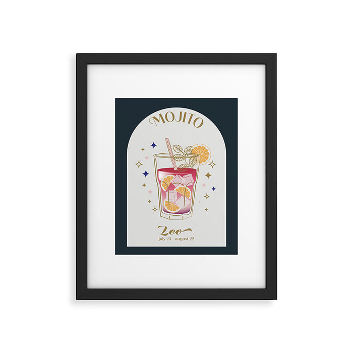 Mojito Cocktail Zodiac Sign Framed Art Print Gallery Image 1