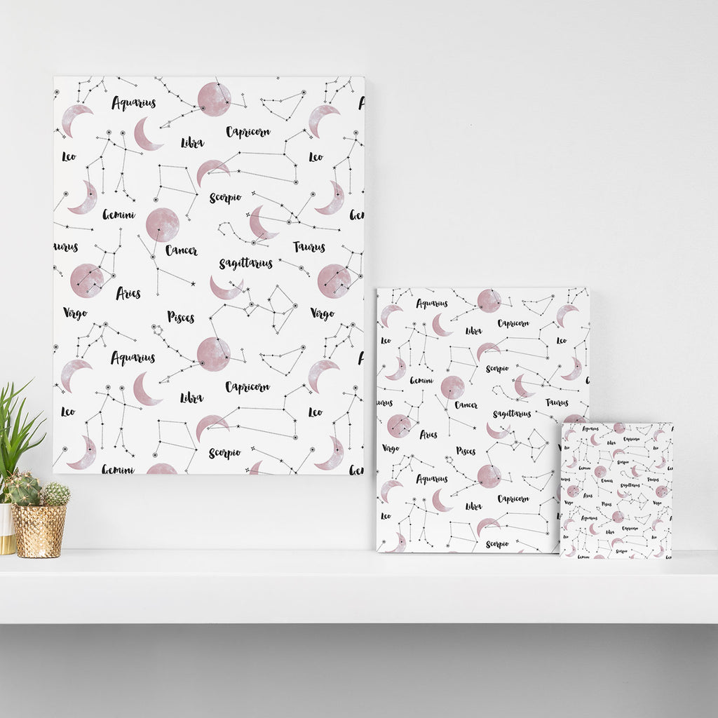 Pink Moon and Constellations Canvas Print Gallery Image 3