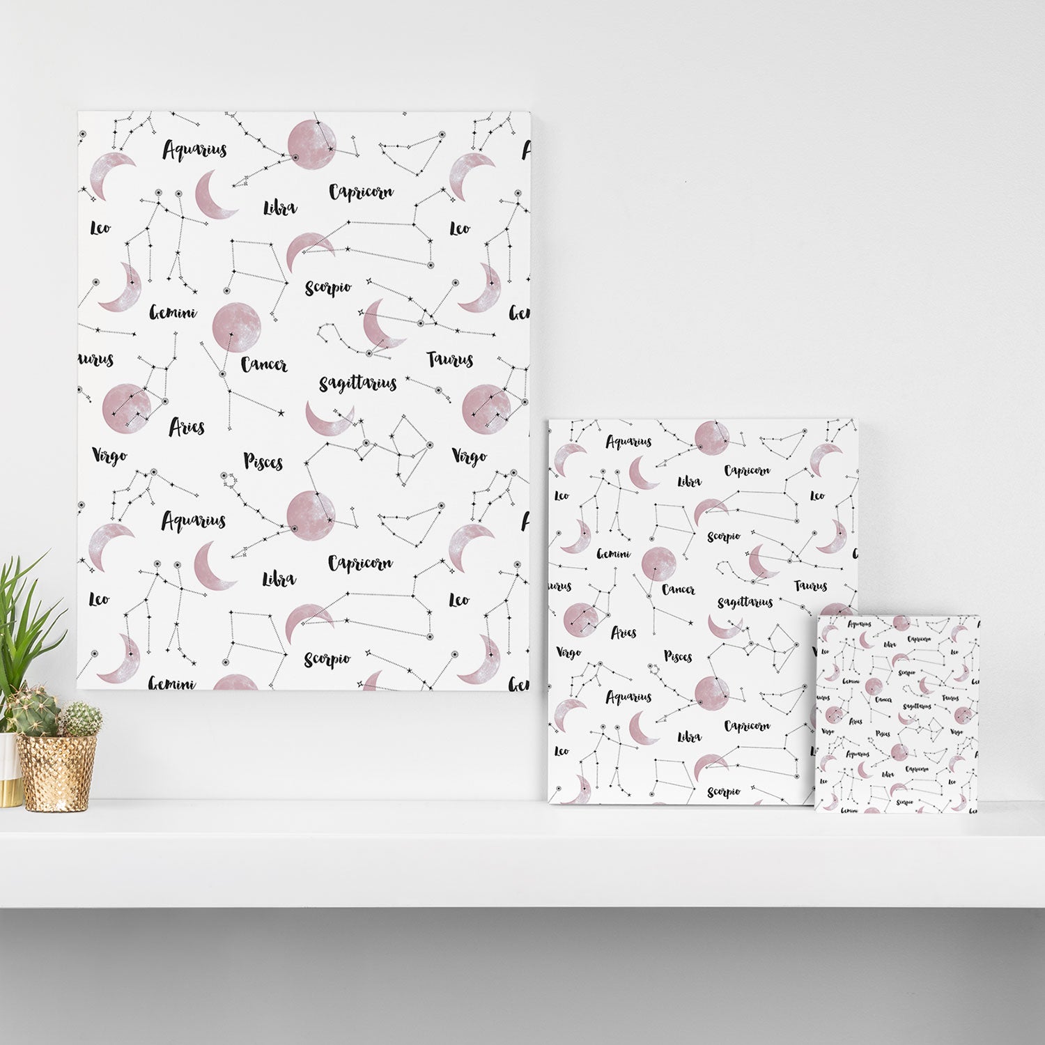 Pink Moon and Constellations Canvas Print Gallery Image 3