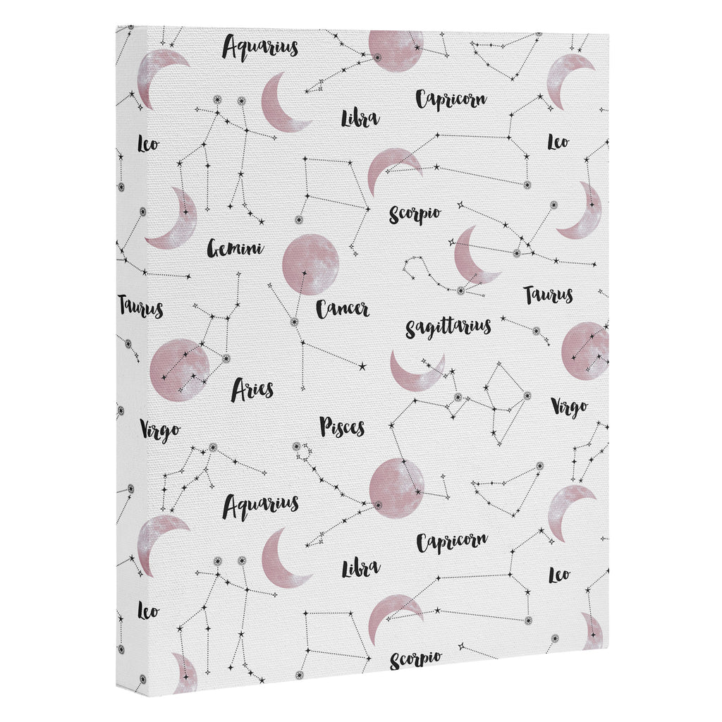 Pink Moon and Constellations Canvas Print Gallery Image 3