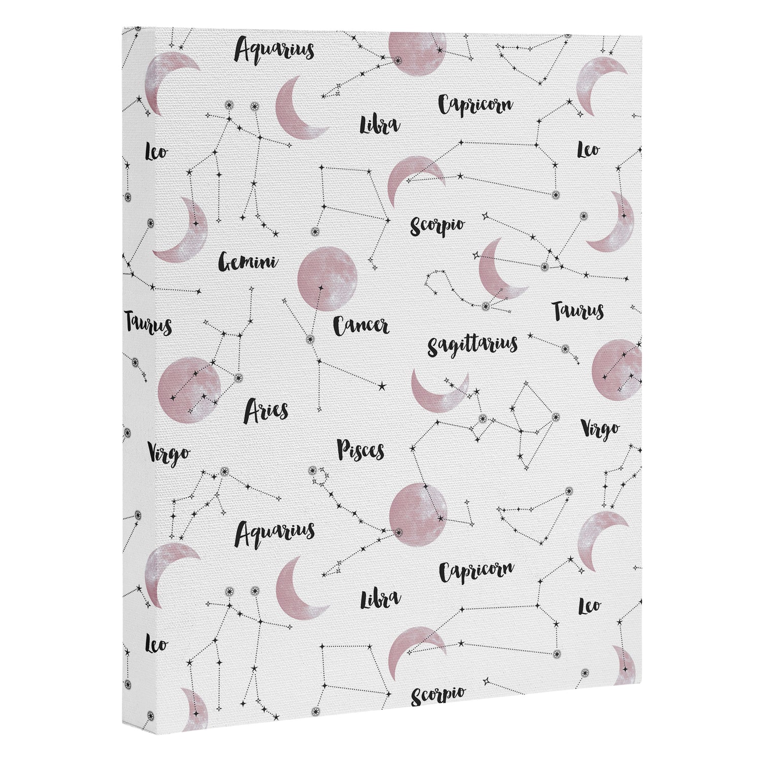 Pink Moon and Constellations Canvas Print Gallery Image 3
