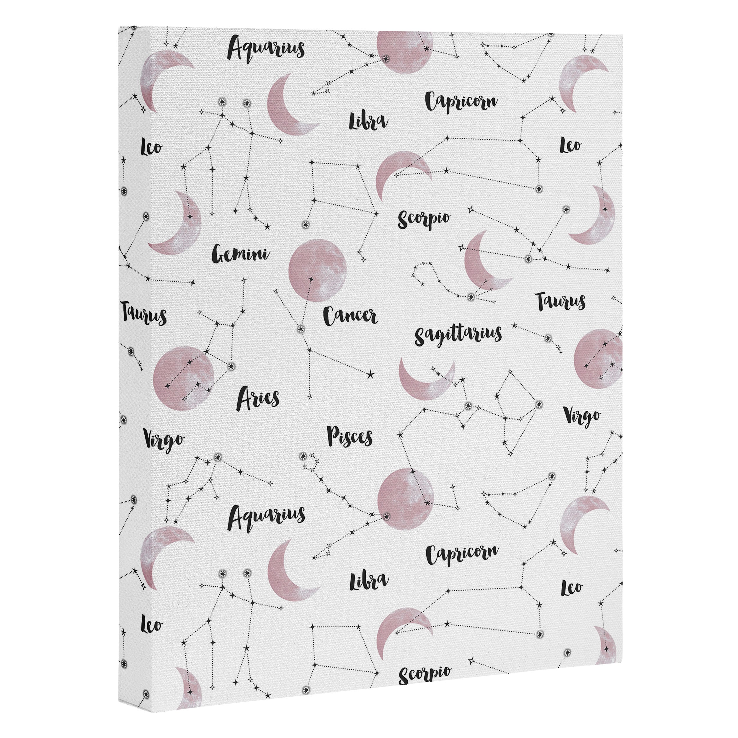 Pink Moon and Constellations Canvas Print Gallery Image 3