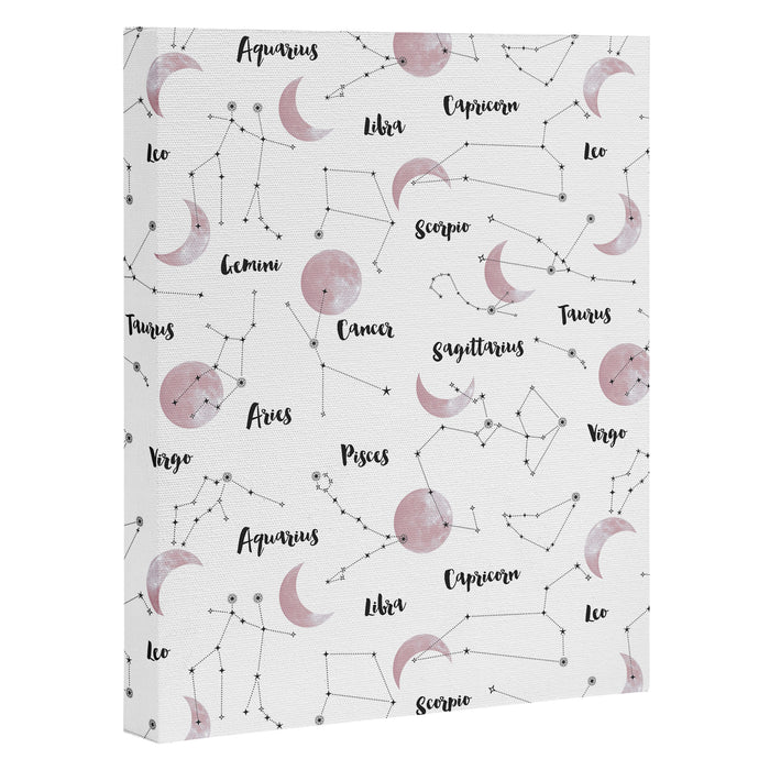 Pink Moon and Constellations Canvas Print Gallery Image 1