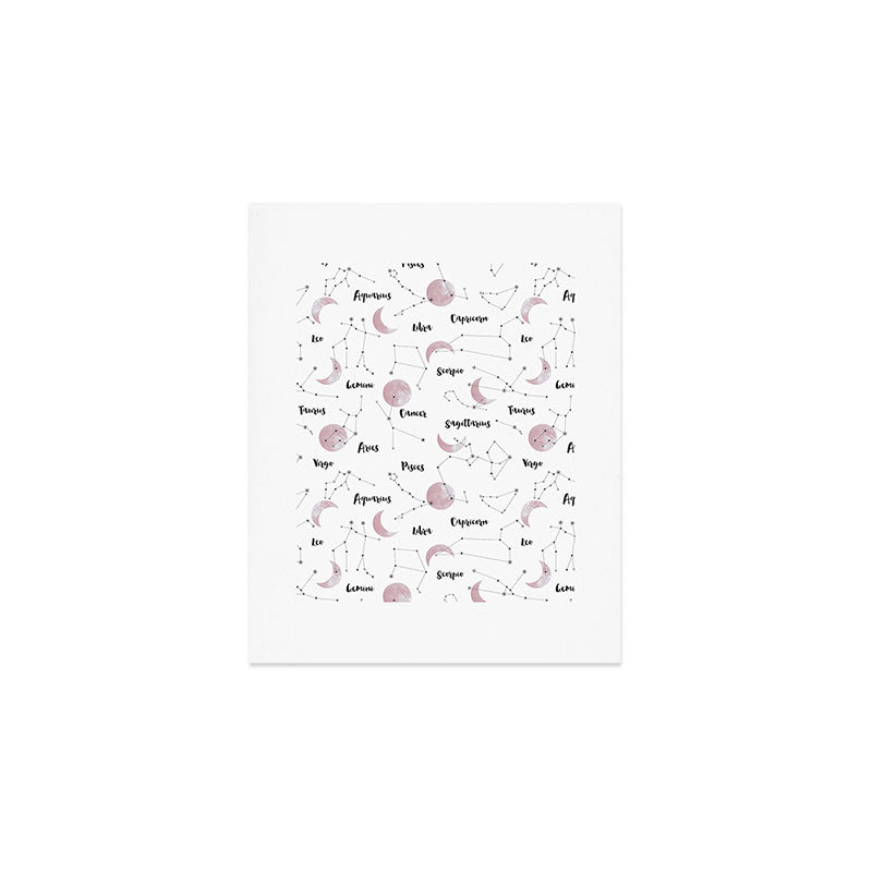 Pink Moon and Constellations Art Print Gallery Image 1