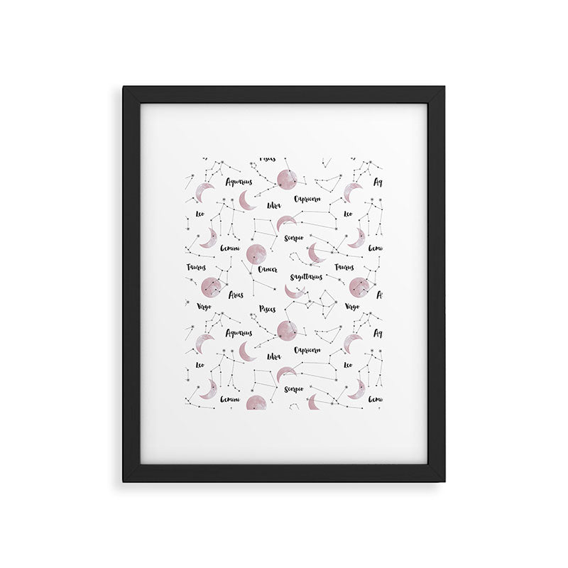 Pink Moon and Constellations Framed Art Print Gallery Image 4