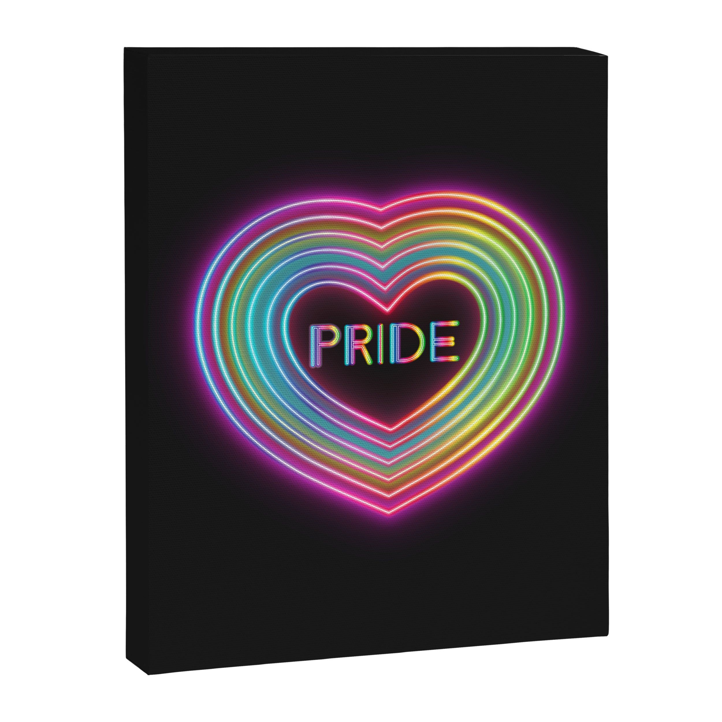 Neon Pride Heart Canvas Print Gallery Image 6
