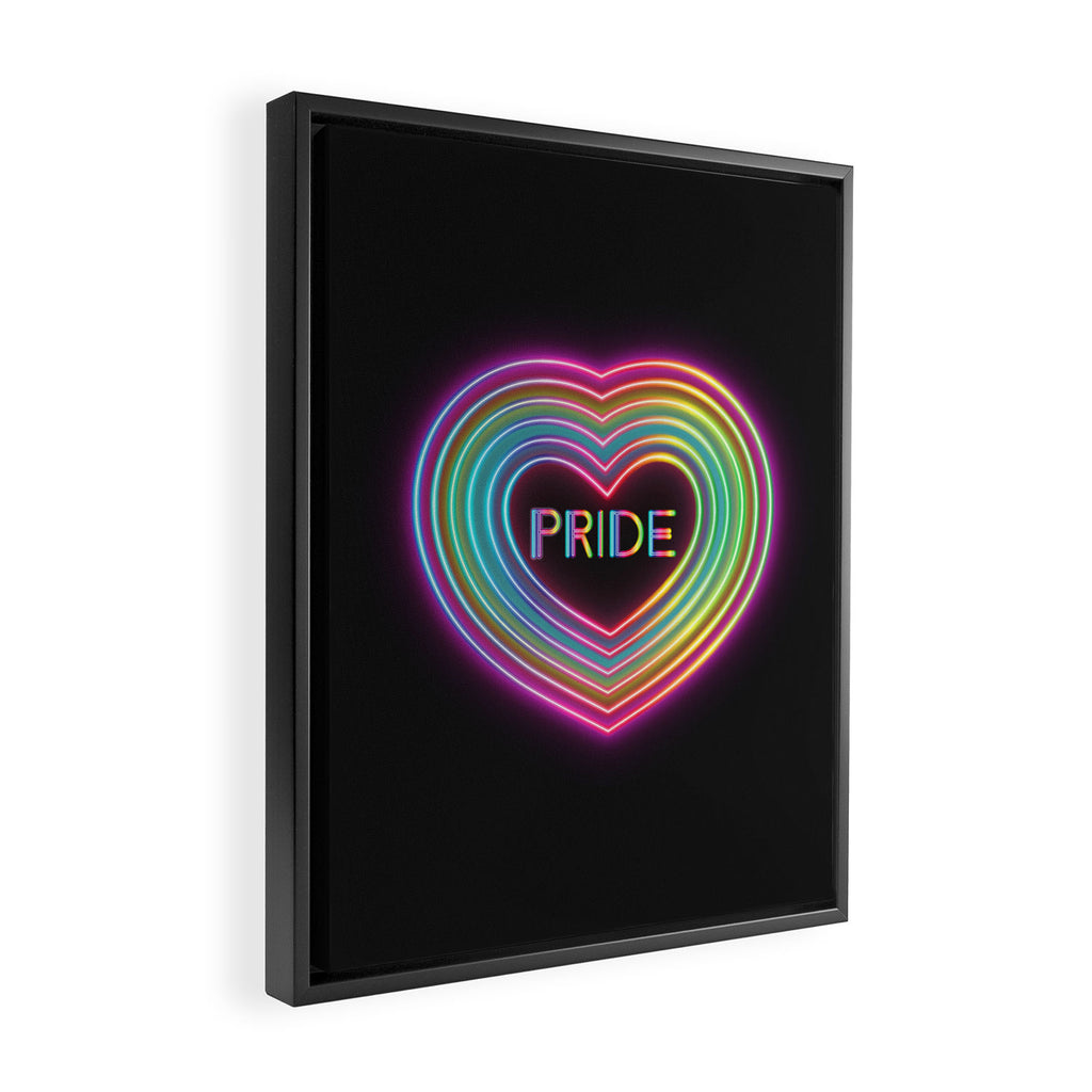 Neon Pride Heart Framed Canvas Print Gallery Image 2