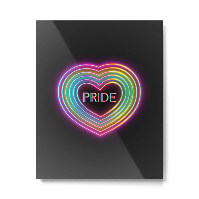 Neon Pride Heart Metal Print Gallery Image 1