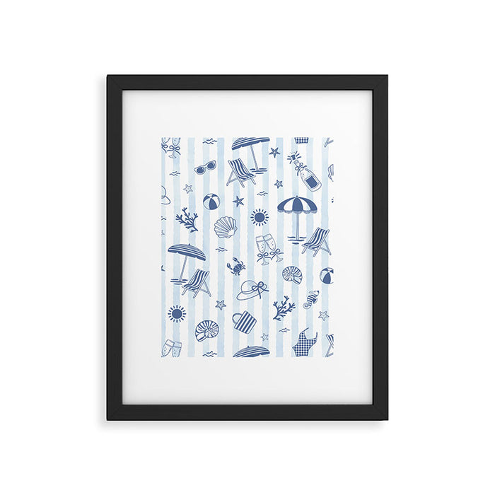 Ocean Inspired Coastal Line Art Framed Art Print Gallery Image 1