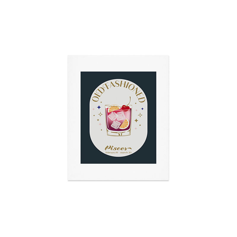 Old Fashioned Cocktail Zodiac Sign Art Print Gallery Image 1