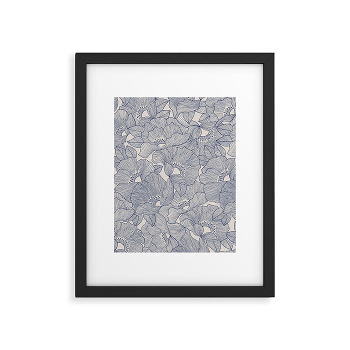 Pastel Botanical Bloom Outline  Framed Art Print Gallery Image 1