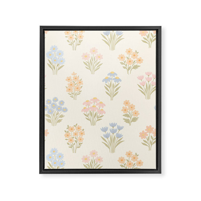 Pastel Wildflower Bouquets Framed Canvas Print Gallery Image 6