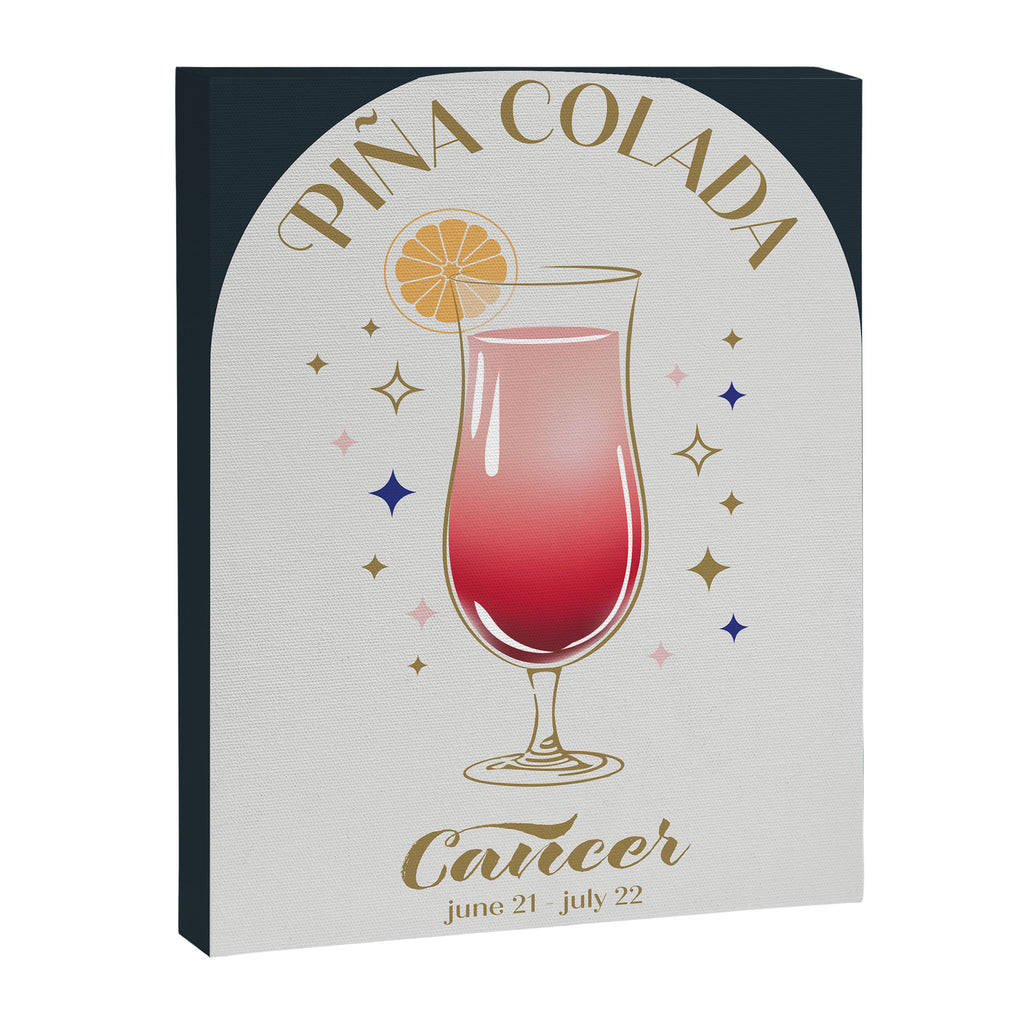 Pina Colada Cocktail Zodiac Sign Canvas Print Gallery Image 6