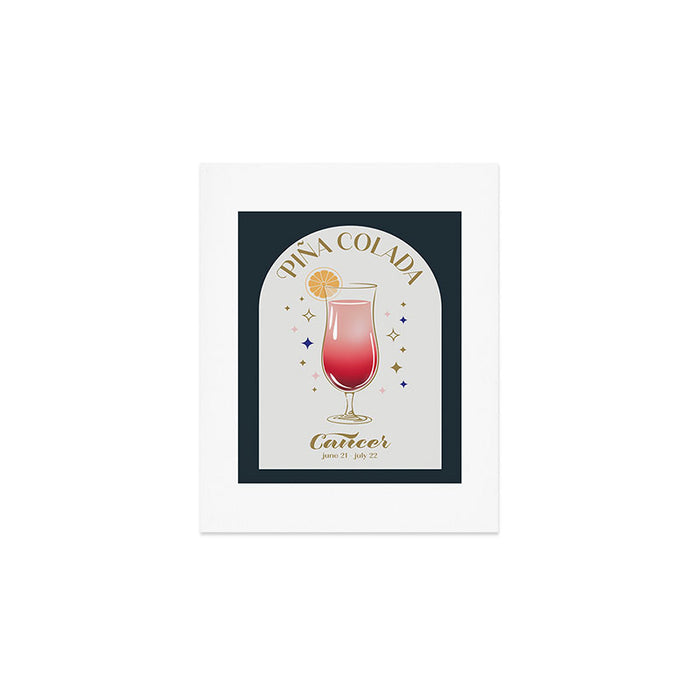 Pina Colada Cocktail Zodiac Sign Art Print Gallery Image 1