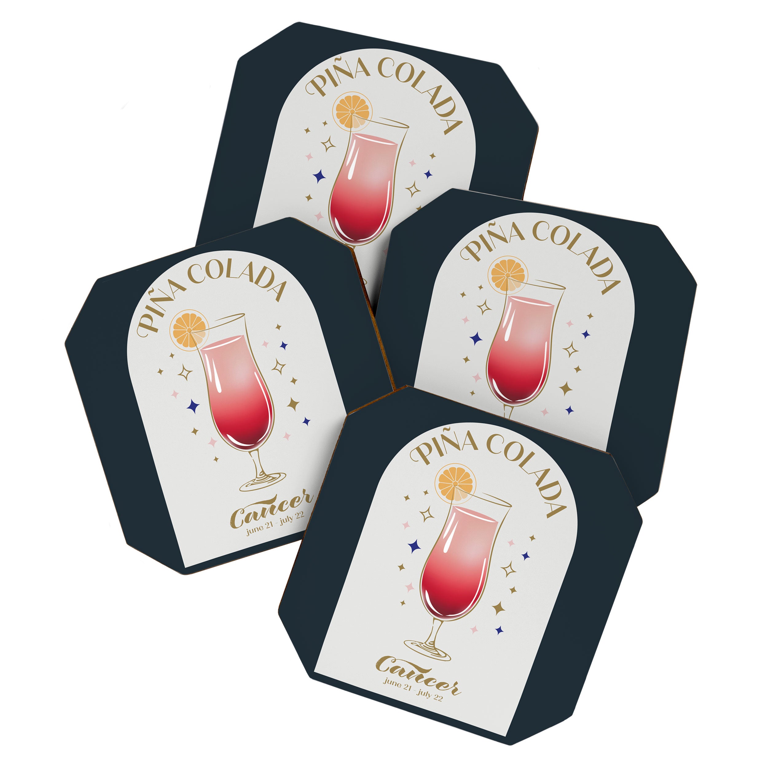 Pina Colada Cocktail Zodiac Sign Coaster Gallery Image 1