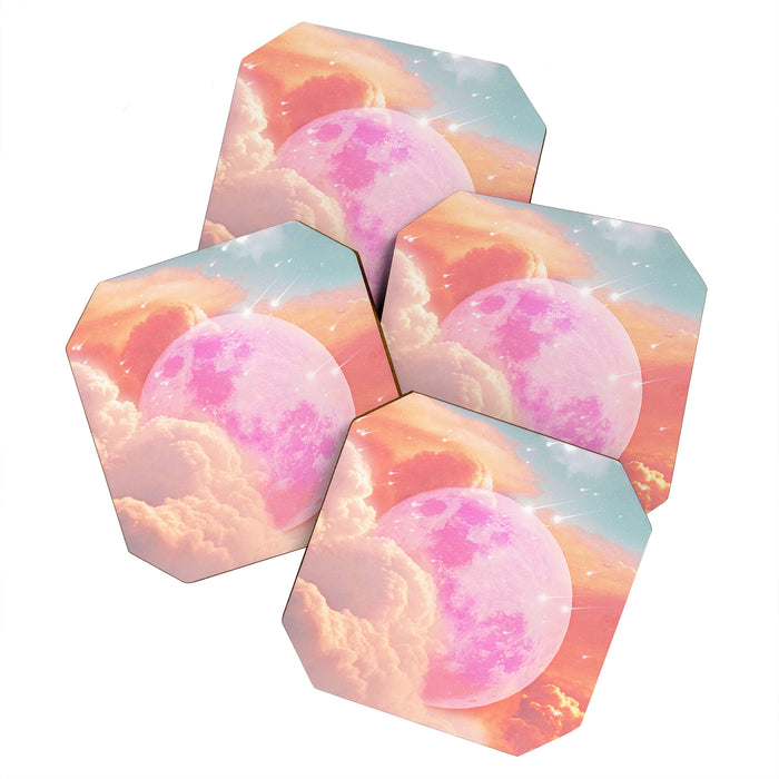 Pink Moon Landscape Coaster Gallery Image 1